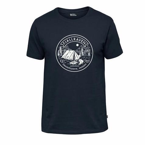 Fjallraven Lägerplats T-Shirt Navy Singapore For Men (SG-496506)